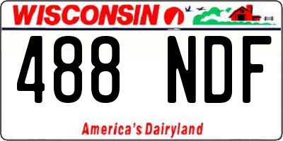 WI license plate 488NDF