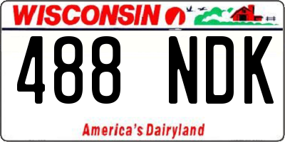 WI license plate 488NDK