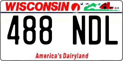 WI license plate 488NDL