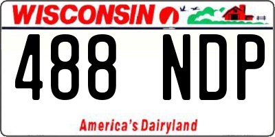 WI license plate 488NDP