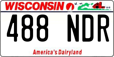 WI license plate 488NDR