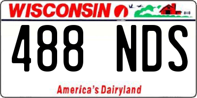WI license plate 488NDS