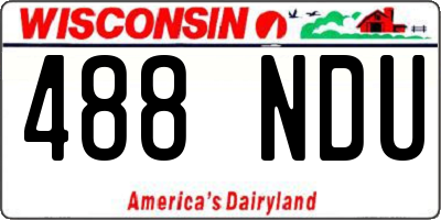 WI license plate 488NDU
