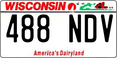 WI license plate 488NDV
