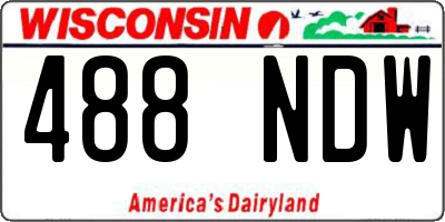 WI license plate 488NDW