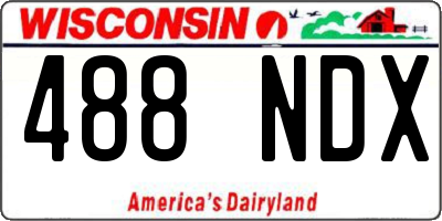 WI license plate 488NDX