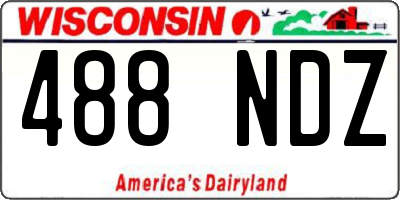 WI license plate 488NDZ