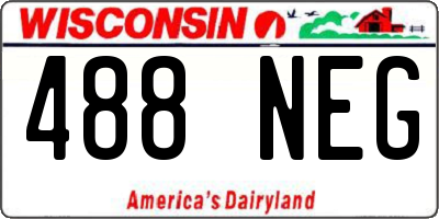 WI license plate 488NEG