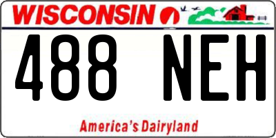 WI license plate 488NEH