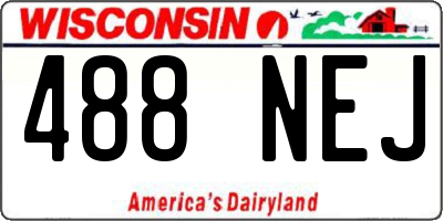 WI license plate 488NEJ