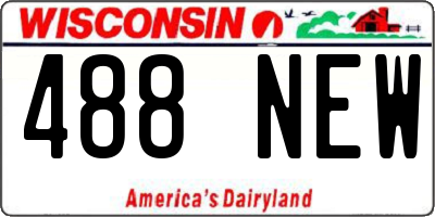 WI license plate 488NEW