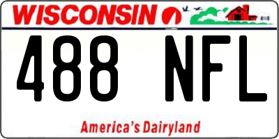 WI license plate 488NFL