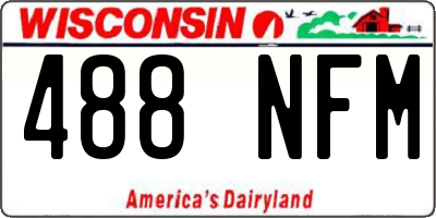 WI license plate 488NFM
