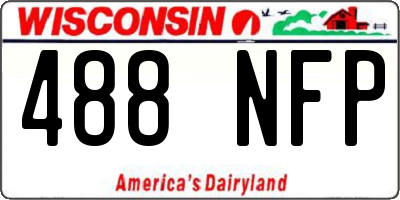 WI license plate 488NFP