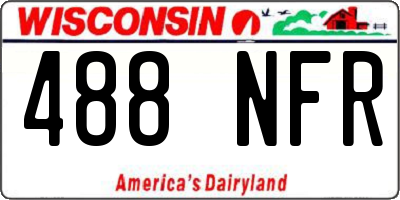 WI license plate 488NFR