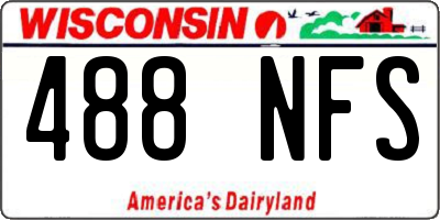 WI license plate 488NFS