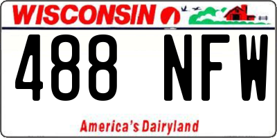 WI license plate 488NFW