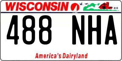 WI license plate 488NHA