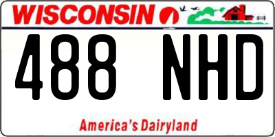 WI license plate 488NHD
