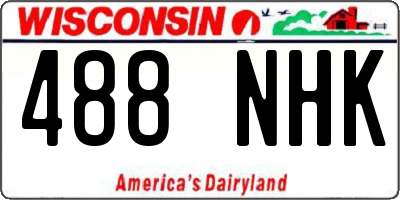 WI license plate 488NHK