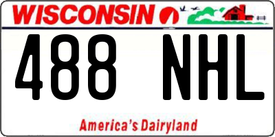 WI license plate 488NHL