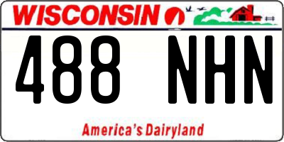 WI license plate 488NHN