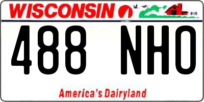 WI license plate 488NHO