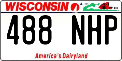 WI license plate 488NHP