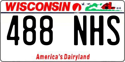 WI license plate 488NHS