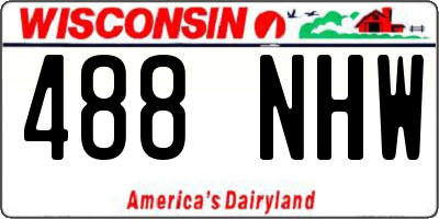 WI license plate 488NHW