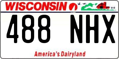 WI license plate 488NHX