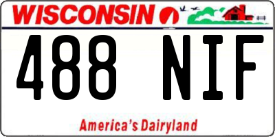 WI license plate 488NIF