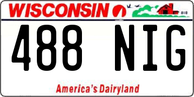 WI license plate 488NIG