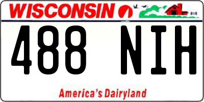 WI license plate 488NIH