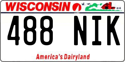 WI license plate 488NIK