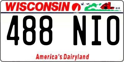 WI license plate 488NIO