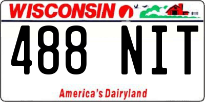 WI license plate 488NIT