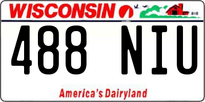 WI license plate 488NIU