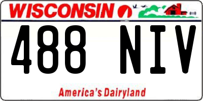 WI license plate 488NIV