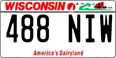 WI license plate 488NIW