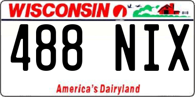 WI license plate 488NIX