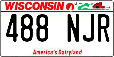 WI license plate 488NJR