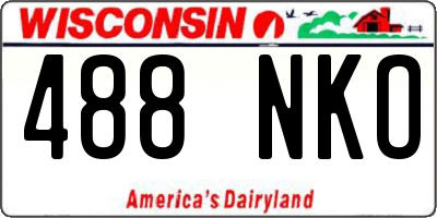 WI license plate 488NKO