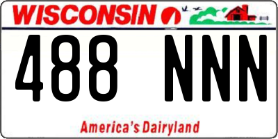 WI license plate 488NNN
