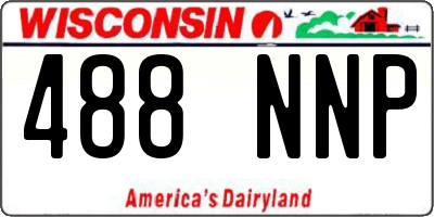WI license plate 488NNP