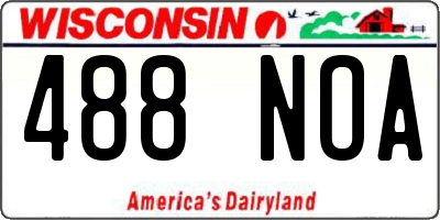 WI license plate 488NOA
