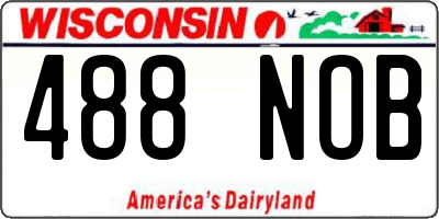 WI license plate 488NOB