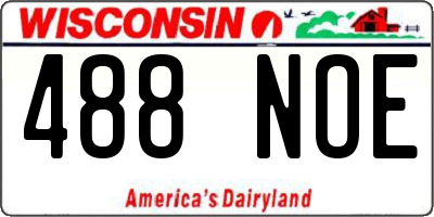 WI license plate 488NOE