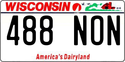 WI license plate 488NON