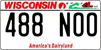 WI license plate 488NOO